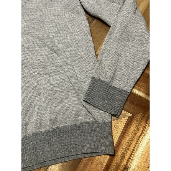 Brooks Brothers Mens L Washable 100% Merino Wool 1/4 Zip Knit‎ Pullover Sweater - Picture 3 of 7